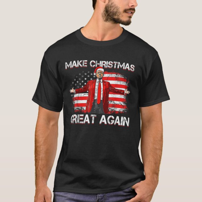 Camiseta Hacer a los Navidades grandes de nuevo Santa Funny (Anverso)