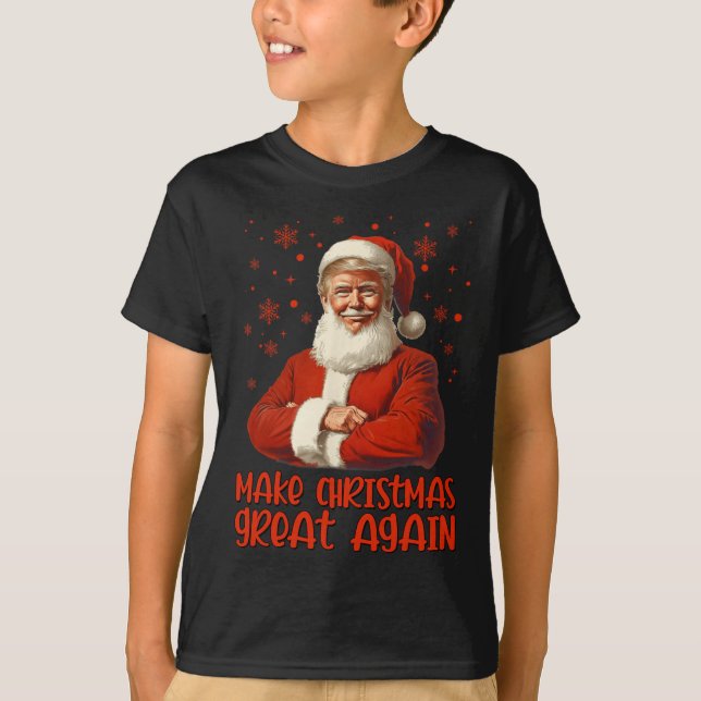 Camiseta Hacer a los Navidades grandes de nuevo Santa Funny (Anverso)
