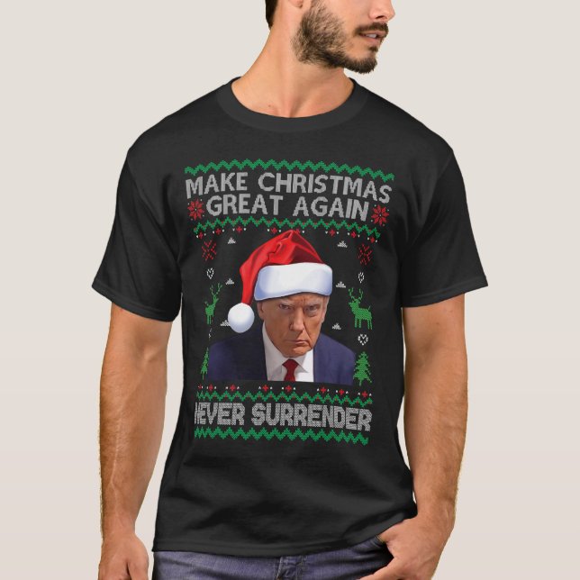 Camiseta Hacer a los Navidades grandes de nuevo Trump Mug S (Anverso)