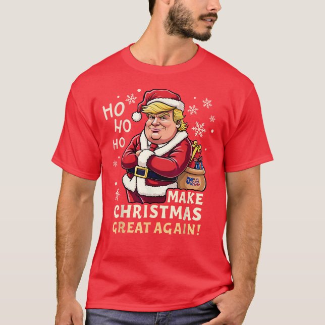 Camiseta Hacer a los Navidades grandes de nuevo | Trump San (Anverso)