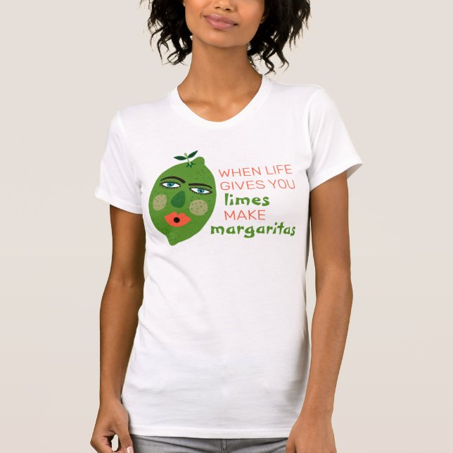 Camiseta Hacer a Margaritas divertida Lime Whimsical (Anverso)