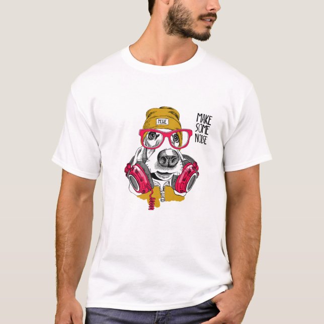 Camiseta Hacer algunos dedos gráficos de Novedad de perro d (Anverso)