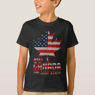 Camiseta Hacer Canadá El Estado 51 De Ee. UU. Hoja De Bande