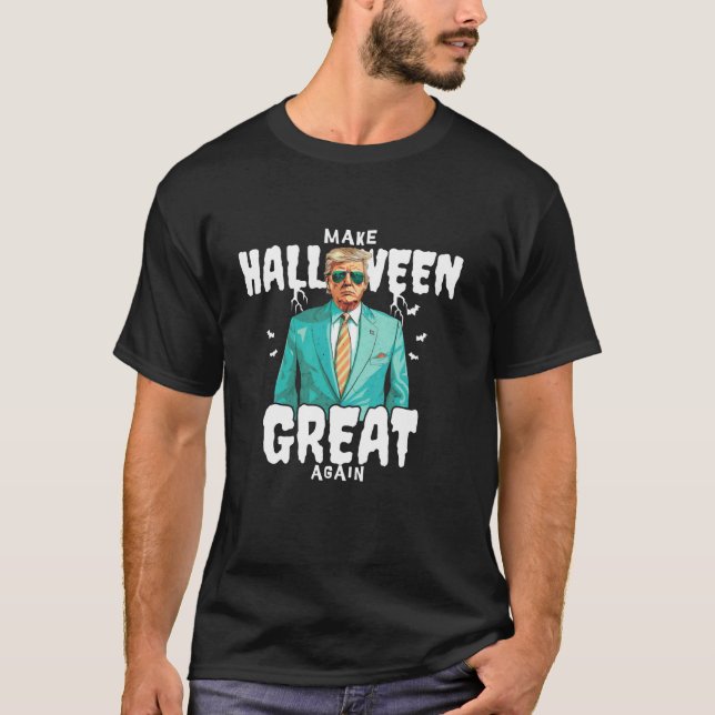 Camiseta Hacer de Halloween grande otra vez divertido discu (Anverso)