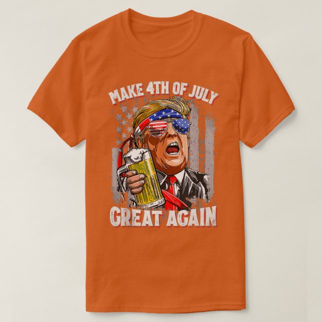 Camiseta Hacer El 4 De Julio Grande De Nuevo Gracioso   (2) (Diseño del anverso)