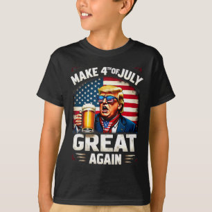 Camiseta Hacer El 4 De Julio Grande De Nuevo Trump Beer 1