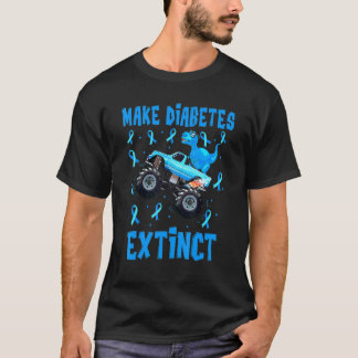 Camiseta Hacer Extintiva la Diabetes T Rex Dinosaurio Monst