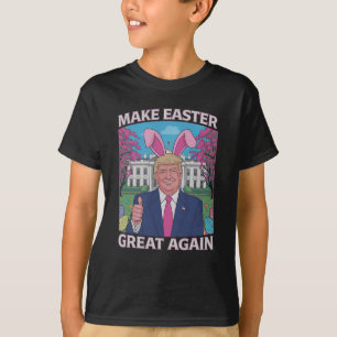 Camiseta Hacer grande la Pascua de nuevo Trump Bunny Flag 1