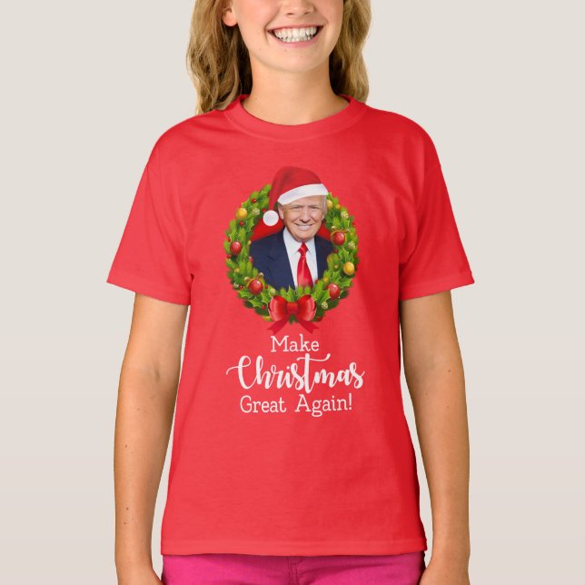 Camiseta Hacer grandes a los Navidades de nuevo Trump regal (Anverso)