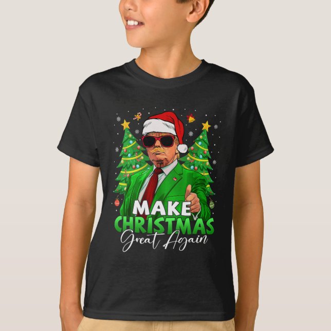 Camiseta Hacer grandes Navidades a Santa Trump de nuevo (Anverso)