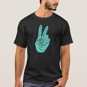 Camiseta Hacer la paz, no la guerra, mano de paz 6