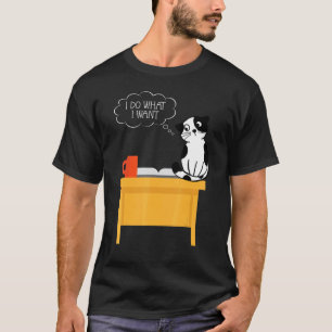 Camiseta Hacer lo que Quiero Gato Vintage en escritorio Taz