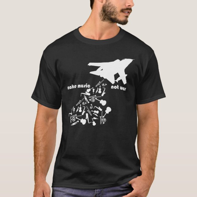 Camiseta Hacer música, no guerra, paz mundial (Anverso)