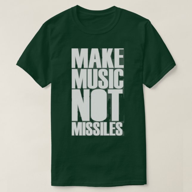 CAMISETA HACER MÚSICA NO MISILES (Diseño del anverso)