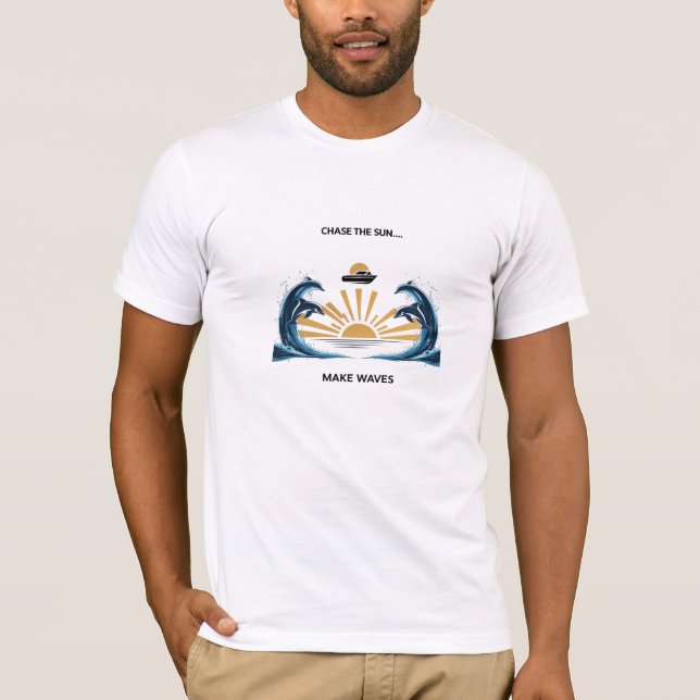 Camiseta Hacer olas con alegría - Sueños oceánicos y vigas  (Anverso)