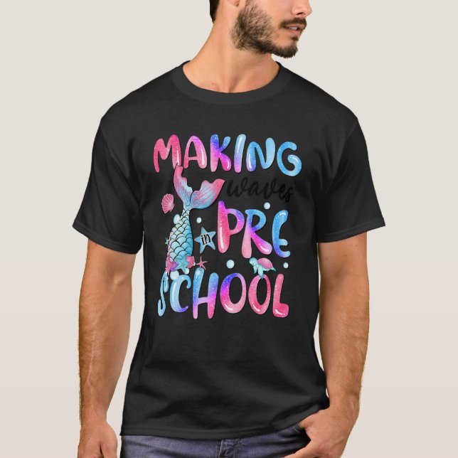 Camiseta Hacer Olas En El Pescado Preescolar Tail Tie Dye D (Anverso)