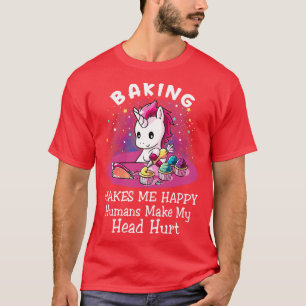 Camiseta Hacer pan me hace feliz a los humanos de hacer div