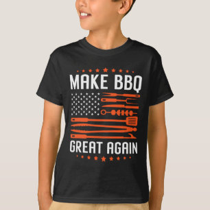 Camiseta Hacer Que Bbq Sea Grande De Nuevo Bandera Estadoun