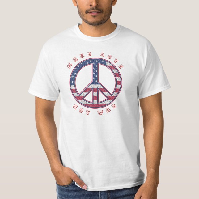 Camiseta Hacer que el amor no sea la guerra | Signo de paz  (Anverso)