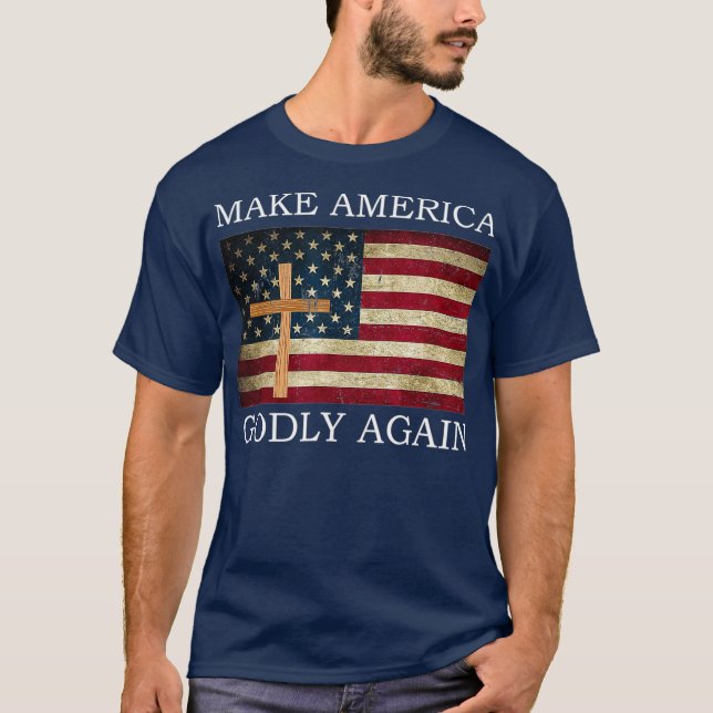 Camiseta Hacer que Estados Unidos vuelva a ser una cruz de  (Anverso)