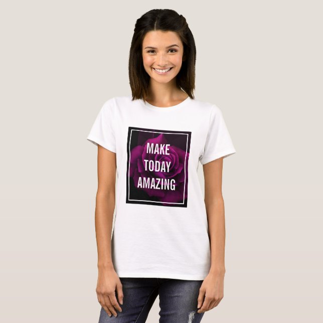 Camiseta Hacer que hoy sea asombroso el Rosa púrpura Inspir (Anverso completo)