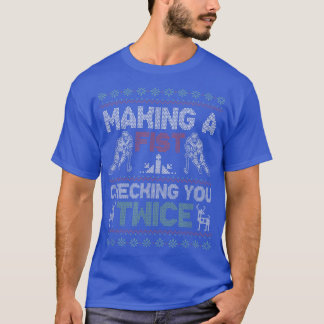Camiseta Hacer Un Puño Comprobando Dos Navidades Fea Pa