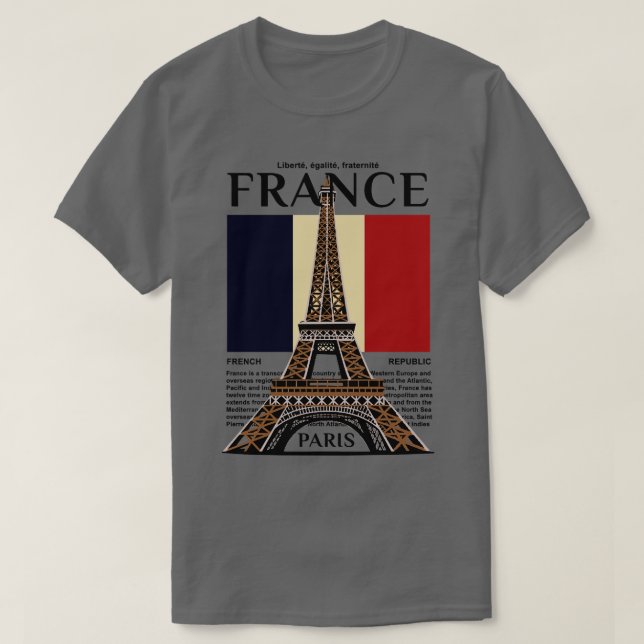 Camiseta hacer un viaje a Francia (Diseño del anverso)