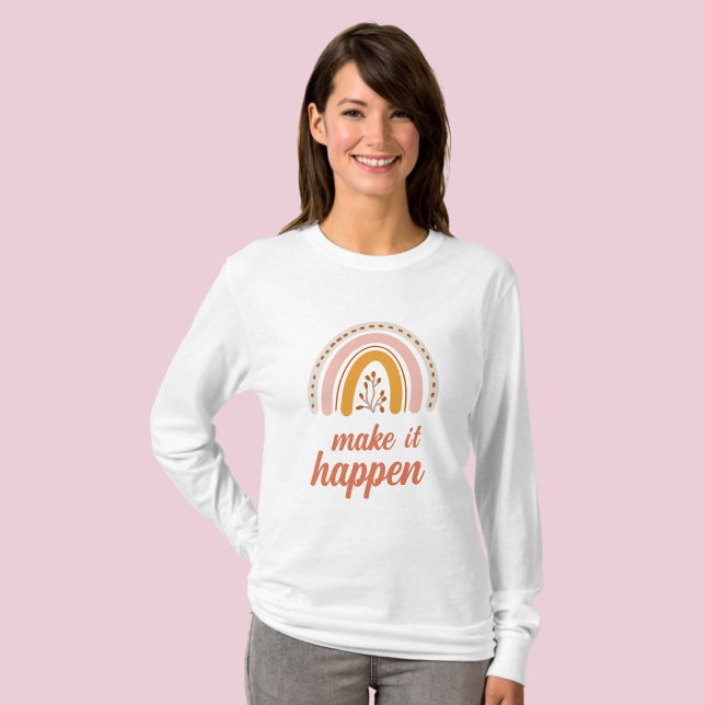 Camiseta Hacerlo realidad, el arcoiris boho motivador (Subido por el creador)