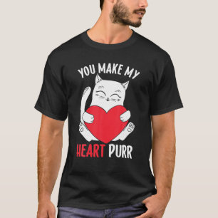 Camiseta Haces Que Mi Corazón Purr Meow Kitty Funny Cat Da