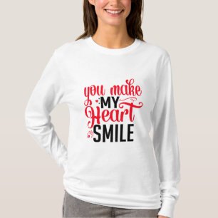 Camiseta Haces que mi corazón sonría Mujer Manga Larga