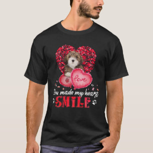 Camiseta Haces Que Mi Corazón Sonríe Lhasa Apso Con Corazón