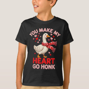 Camiseta Haces que mi corazón vaya Honk Ganso Amando Falso 