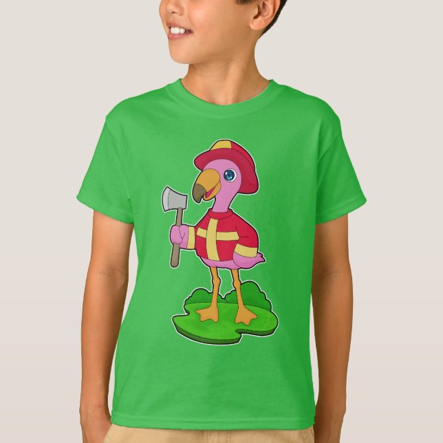 Camiseta Hacha de bombero flamenco (Anverso)