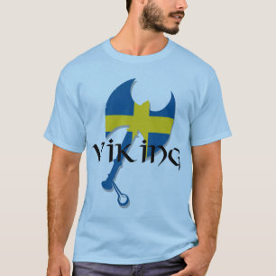 Camiseta Hacha de la bandera de Viking Suecia del sueco