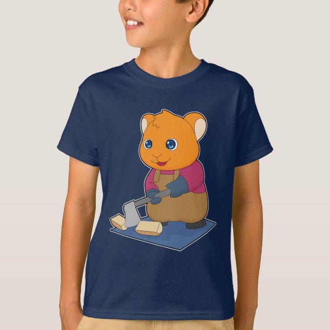 Camiseta Hacha de leñador de hámster Bosque (Anverso)
