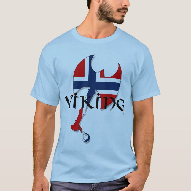 Camiseta Hacha noruega de la bandera de Norge Noruega de (Anverso)