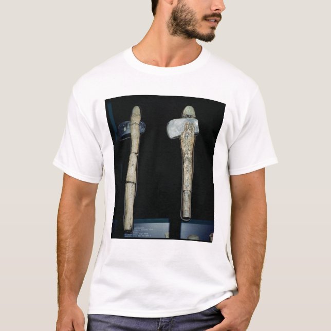 Camiseta Hachas de piedra, prehistóricas (Anverso)