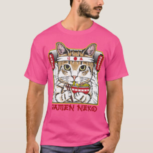 Camiseta Hachimaki Neko Ramen Cat Con Determinación Comer