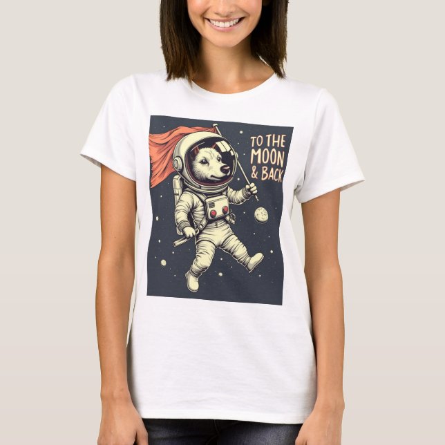 Camiseta Hacia la luna y atrás - Inspirador y cósmico (Anverso)