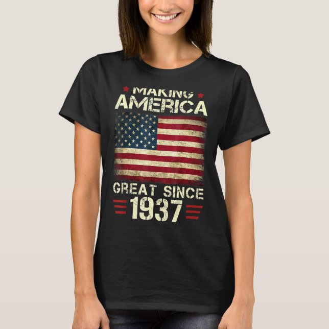 Camiseta Haciendo a Estados Unidos grande desde 1937 Nacimi (Anverso)