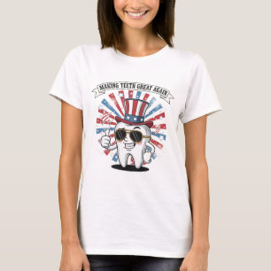 Camiseta Haciendo Los Dientes Grandes De Nuevo El 4 De Juli