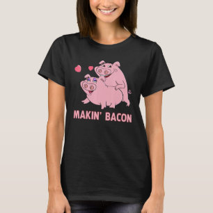 Camiseta Haciendo Tocino  Cerdos Rosas Gráfico Hombres Muje
