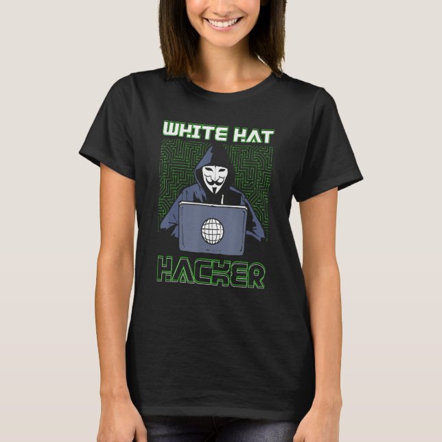 Camiseta Hackeo de hackers Gorras blancos programación Red  (Anverso)