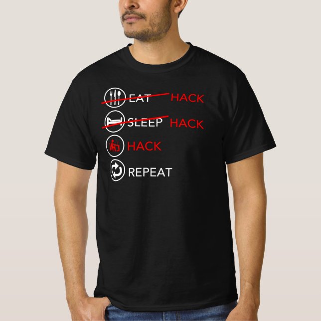 Camiseta Hackeo del sueño del Hacker gracioso (Anverso)