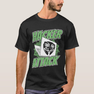 Camiseta Hacker atacan a Gorra blanco Gorra negro hackeo ét