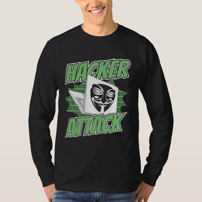 Camiseta Hacker Attack White Hat Black Hat Ethical Hacking  (Anverso)