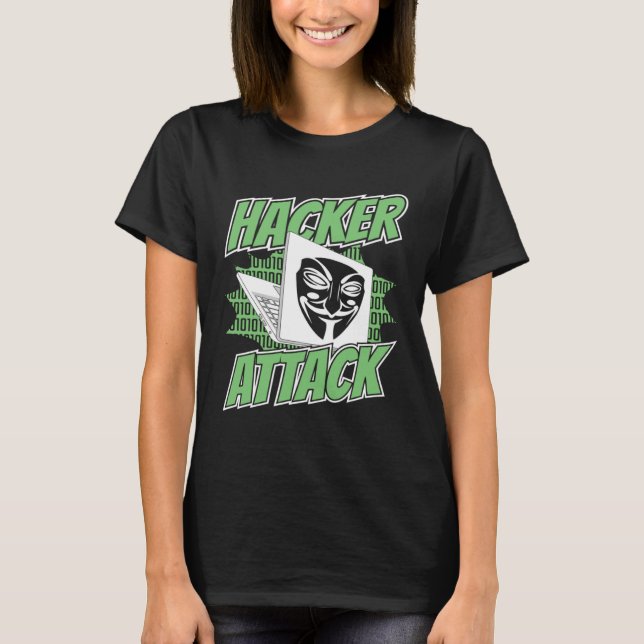 Camiseta Hacker Attack White Hat Black Hat Ethical Hacking  (Anverso)