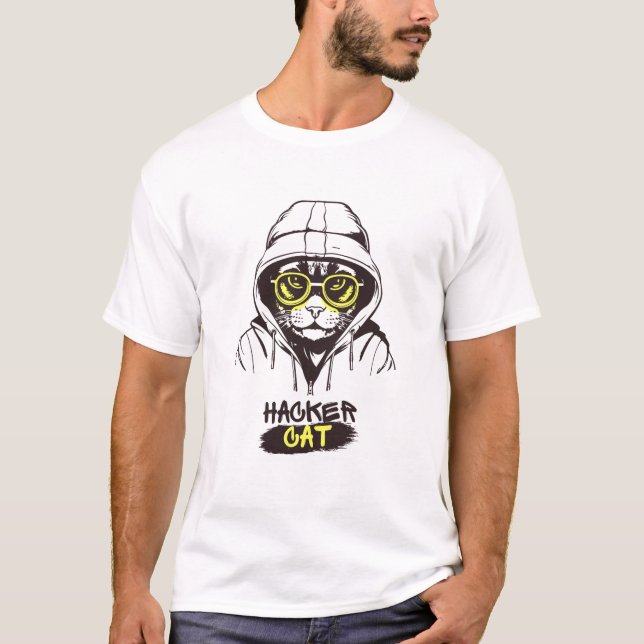 Camiseta Hacker Cat (Anverso)