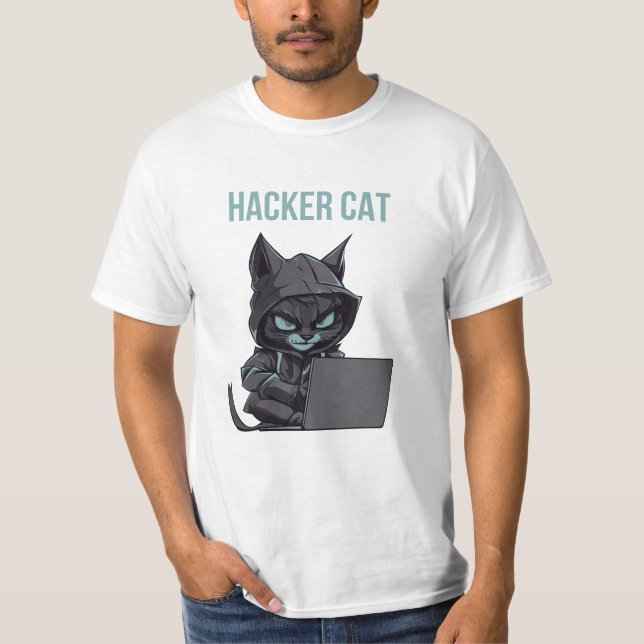 Camiseta Hacker cat men's (Anverso)