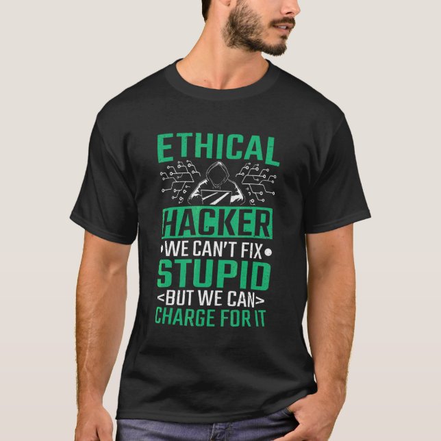 Camiseta Hacker Computer Code Ethacker Ciberseguridad (Anverso)